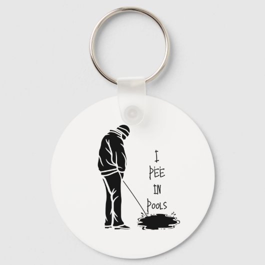 私はプールで笑いが詰まったギフトジョークをギャグ キーホルダー (正面)