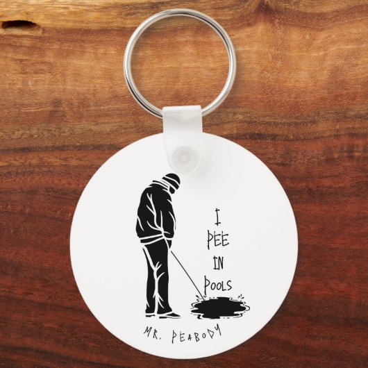 私はプールで笑いが詰まったギフトジョークをギャグ キーホルダー (裏面)