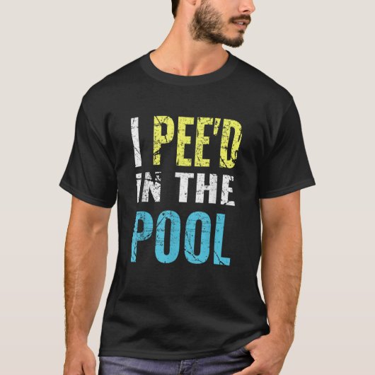 私はプールの夏休みおもしろいを過ごす Tシャツ (正面)