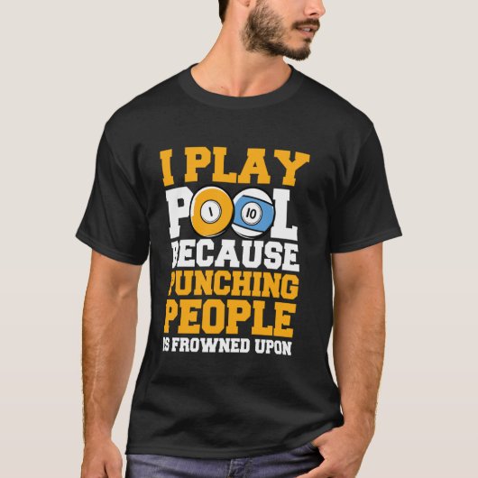 私はプールビリヤードをする Tシャツ (正面)