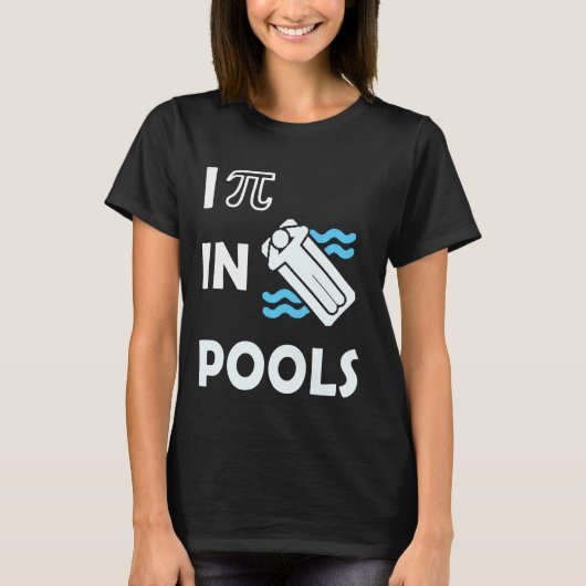 私はプール、水泳のおもしろいジョーク、皮肉な馬を覗く Tシャツ (正面)