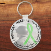 私はヘザー、ライム病軍隊キーチェーンをサポート キーホルダー (正面)