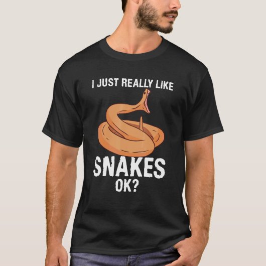 私はヘビが本当に好きOk Pythonヘビ Tシャツ (正面)
