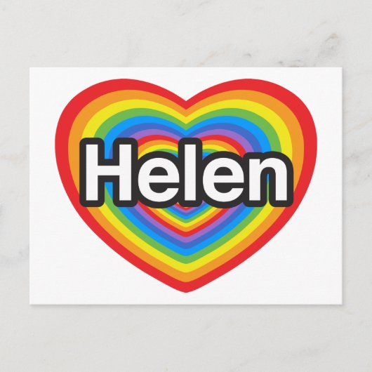私はヘレンが大好きだ。ヘレンが大好き。ハート ポストカード (正面)