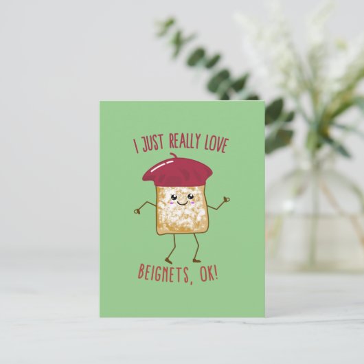 私はベイグネッツが本当に好きよ、ok!かわいいかわいい ポストカード (スタンド正面)