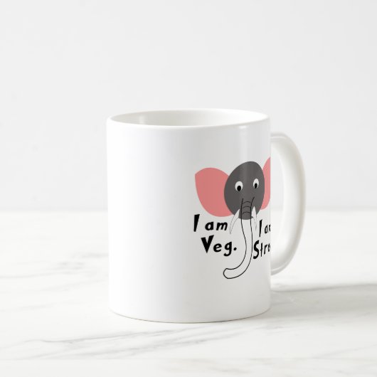 私はベグ私は強いベビー象子供へ コーヒーマグカップ (正面右)