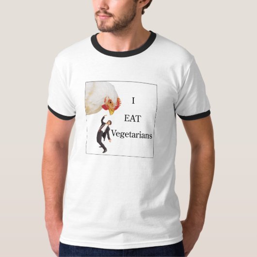 私はベジタリアンのワイシャツを食べます Tシャツ (正面)