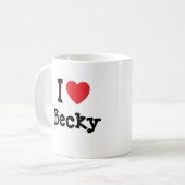 私はベッキーハートTシャツが大好き コーヒーマグカップ (正面左)