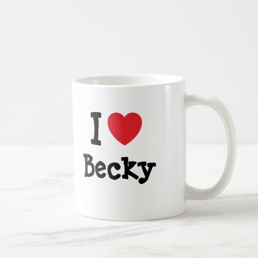 私はベッキーハートTシャツが大好き コーヒーマグカップ (右)