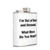 私はベッドから出て服を着ている フラスク (右)