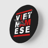 私はベトナム人です ラウンド壁時計 (傾斜)