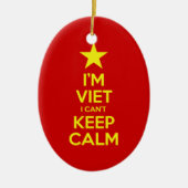 私はベトナム人で落ち着保きない セラミックオーナメント (正面)