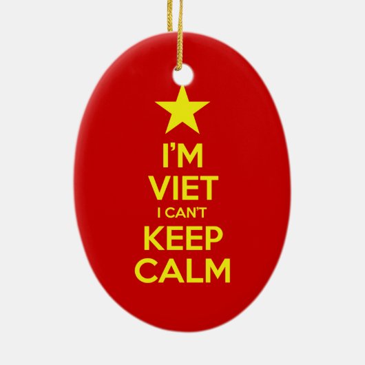 私はベトナム人で落ち着保きない セラミックオーナメント (裏面)