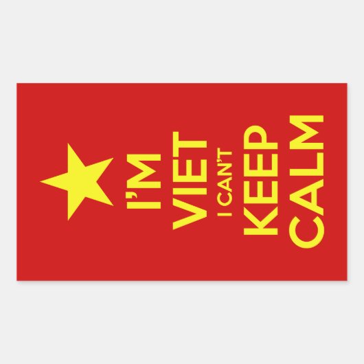 私はベトナム人で落ち着保きない 長方形シール (正面)