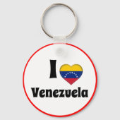 私はベネズエラ&ハート大好き – 旅行/スポーツ キーホルダー (正面)