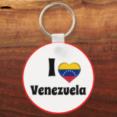 私はベネズエラ&ハート大好き – 旅行/スポーツ キーホルダー (正面)