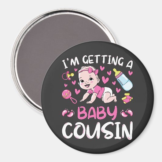 私はベビーのいとこの女の子のジェンダーのCirを明らかにしている マグネット (正面/裏面)