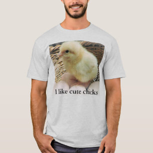 "私はベビーの鶏の写真を持つかわいいひよこ"を好みます Tシャツ