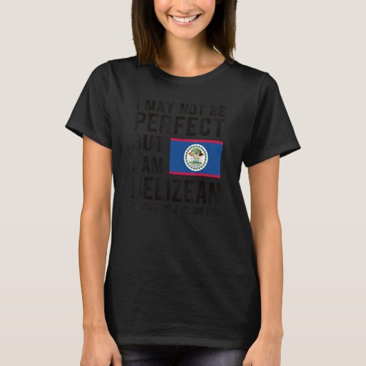私はベリーズ国旗ベリーズ伝統ベリーズ Tシャツ (正面)