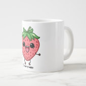 私はベリーハッピーキュートかわいいストロベリージャンプ ジャンボコーヒーマグカップ (正面右)