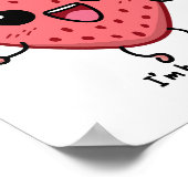 私はベリーハッピーキュートかわいいストロベリージャンプ ポスター (角)