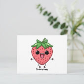 私はベリーハッピーキュートかわいいストロベリージャンプ ポストカード (スタンド正面)