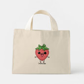 私はベリーハッピーキュートかわいいストロベリージャンプ ミニトートバッグ (裏面)