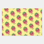 私はベリーハッピーキュートかわいいストロベリージャンプ ラッピングペーパーシート (正面2)