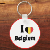 私はベルギーとベルギーのハートが大好き – 旅行/スポーツ キーホルダー (正面)
