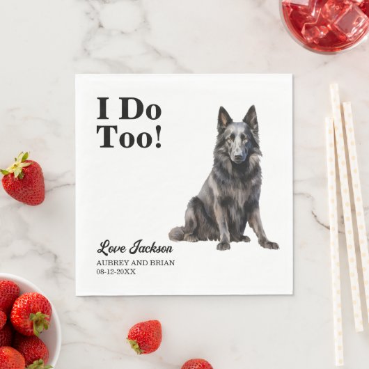 私はベルギー人の牧羊犬のペット結婚の スタンダードランチョンナプキン (インサイチュ)