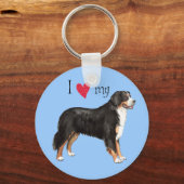 私はベルネーゼの山犬が大好き キーホルダー (正面)
