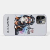 私はベルネーゼの山犬の名前が大好パーソナライズされたき Case-Mate iPhoneケース (裏面(横))