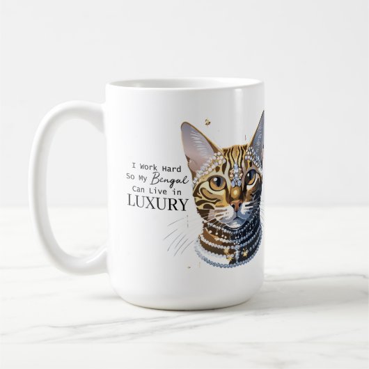 私はベンガルが豪華に住むことができるように懸命を働く コーヒーマグカップ (左)