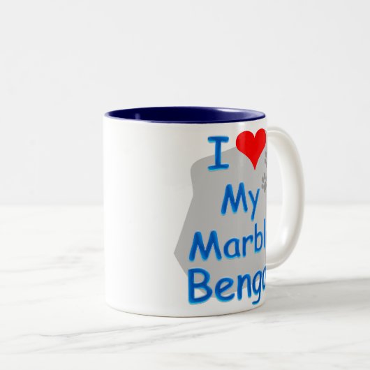 私はベンガルの大理石のマグを愛します ツートーンマグカップ (正面右)