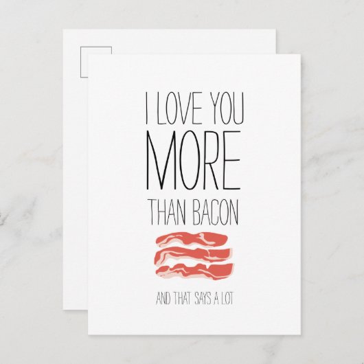 私はベーおもしろいコンよりもあなたを愛している インビテーションポストカード (正面/裏面)