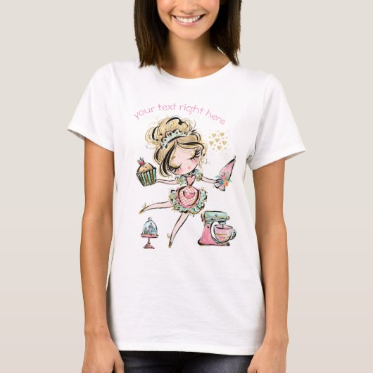 私はベーキングカップケーキ好き Tシャツ (正面)