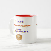 私はベーグルで動いている ツートーンマグカップ (正面左)