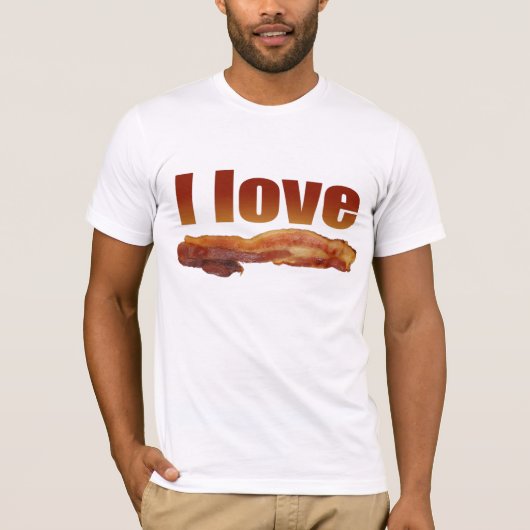 私はベーコンのTシャツを愛します Tシャツ (正面)