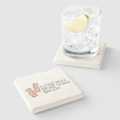 私はベーコンよりもっと愛します ストーンコースター (横)