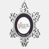 私はベーコンよりもっと愛します スノーフレークピューターオーナメント (右)