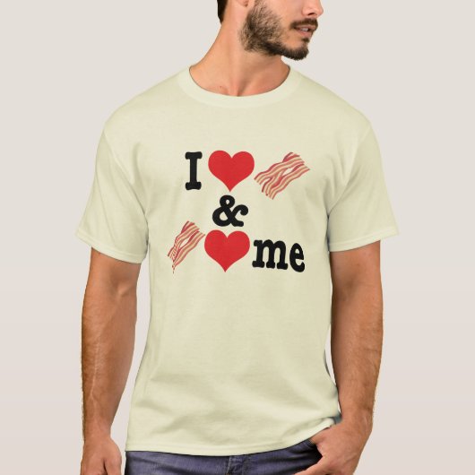 私はベーコンを愛し、ベーコンは私を愛します Tシャツ (正面)