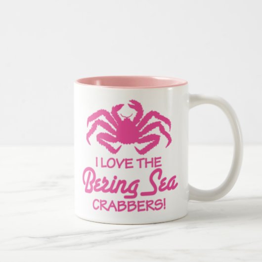 私はベーリング海CRABBERSを愛します! ツートーンマグカップ (右)