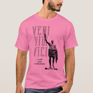 私はベ来ニVidi Vici Mens Pinkを征服するのを見た Tシャツ
