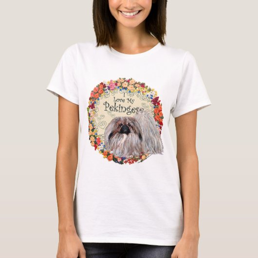 私はペキニーズが大好き Tシャツ (正面)