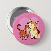 私はペットが大好き |犬と猫の恋人 缶バッジ (正面&裏面)