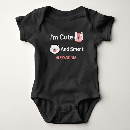 私はペットが好き頭が切れるにカスタマイズ ベビーボディスーツ (正面)