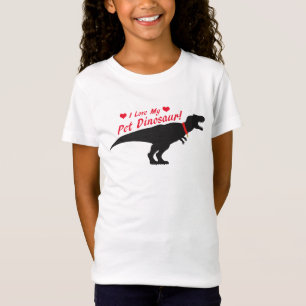 私はペットの恐竜が大好き Tシャツ