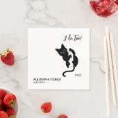 私はペットの黒猫の名前をミニマルにし結婚すぎる スタンダードカクテルナプキン (インサイチュ)