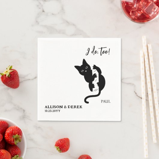 私はペットの黒猫の名前をミニマルにし結婚すぎる スタンダードカクテルナプキン (インサイチュ)