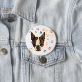 私はペットを愛して – かわいい子犬 – トレースカラフルスケッチ 缶バッジ (インサイチュ)